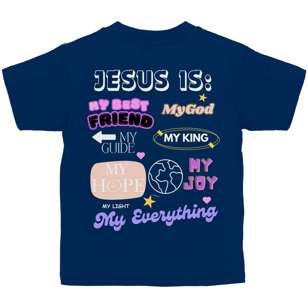 Kinder T-Shirt „Jesus is“ – Christliches Basic Shirt für Jungen & Mädchen | byGraceStore