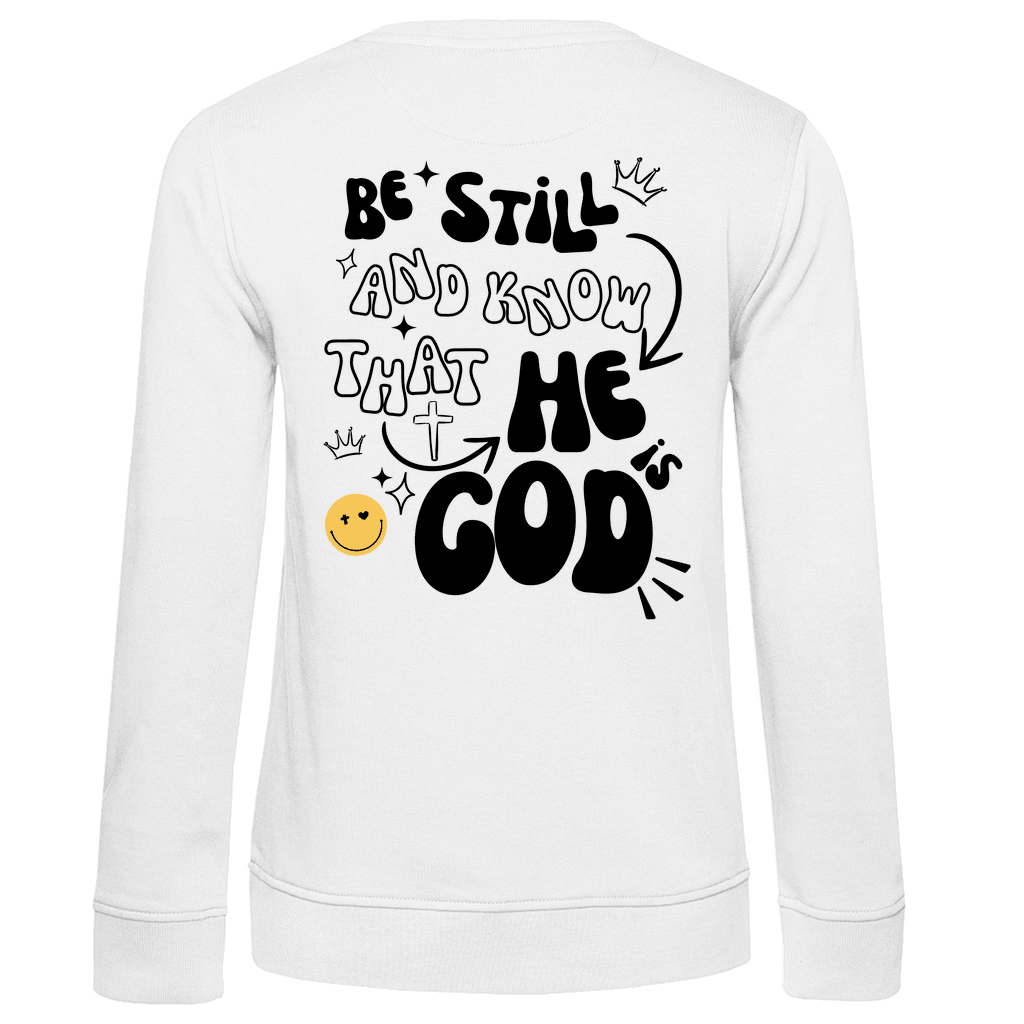 Damen Premium Bio Sweatshirt "He is God" - by-grace.store