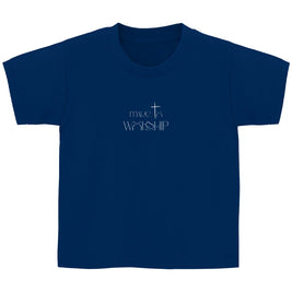 Kinder T-Shirt „Made to Worship“ – Christliches Musik-Shirt mit Kreuz & Klaviertasten | byGraceStore