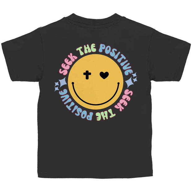 Kinder T-Shirt „Seek the Positive“ – Christliches Motivshirt für Jungen & Mädchen | byGraceStore
