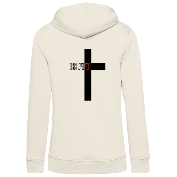 Damen Premium Bio Hoodie "Jesus loves you" - by-grace.store