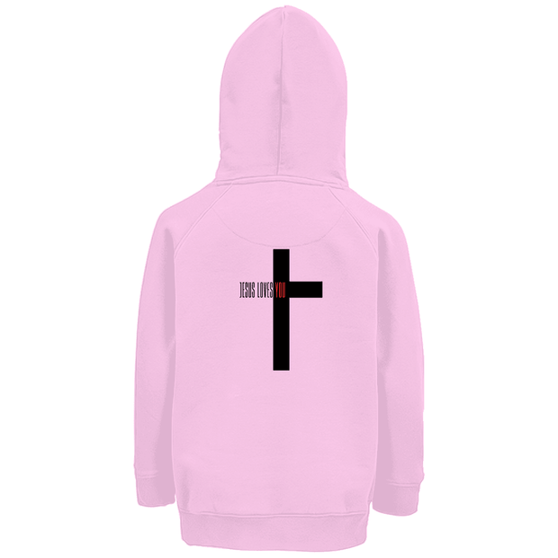 Kinder Premium Bio Hoodie "Jesus loves you" - by-grace.store