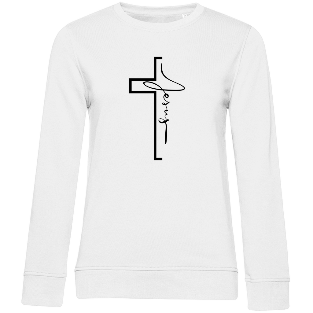 Damen Premium Bio Sweatshirt "Jesus Cross" - by-grace.store