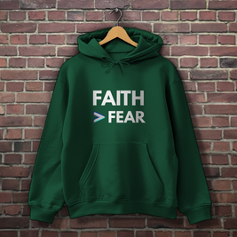 Herren Hoodie Faith > Fear – Christlicher Hoodie mit Glaubensbotschaft | by-grace.store