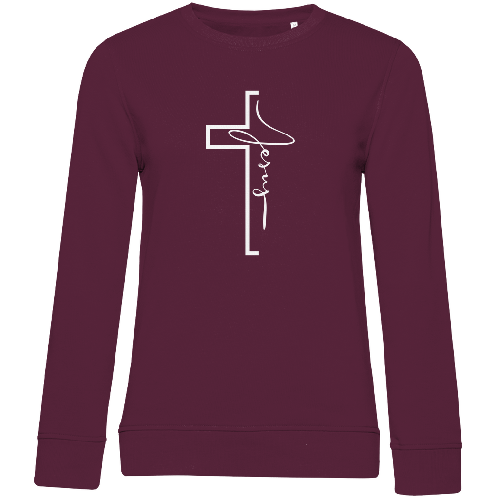 Damen Premium Bio Sweatshirt "Jesus Cross" - by-grace.store