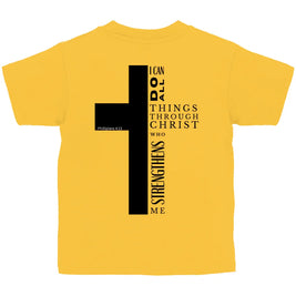 Kinder T-Shirt „I can do all“ – Christliches Bibelvers Shirt für Jungen & Mädchen | byGraceStore