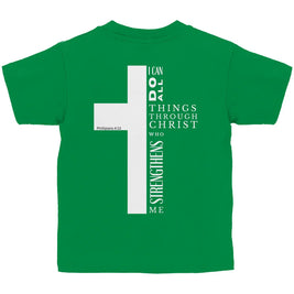 Kinder T-Shirt „I can do all“ – Christliches Bibelvers Shirt für Jungen & Mädchen | byGraceStore