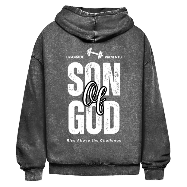 Oversize Washed Hoodie "Son of God" - by-grace.store
