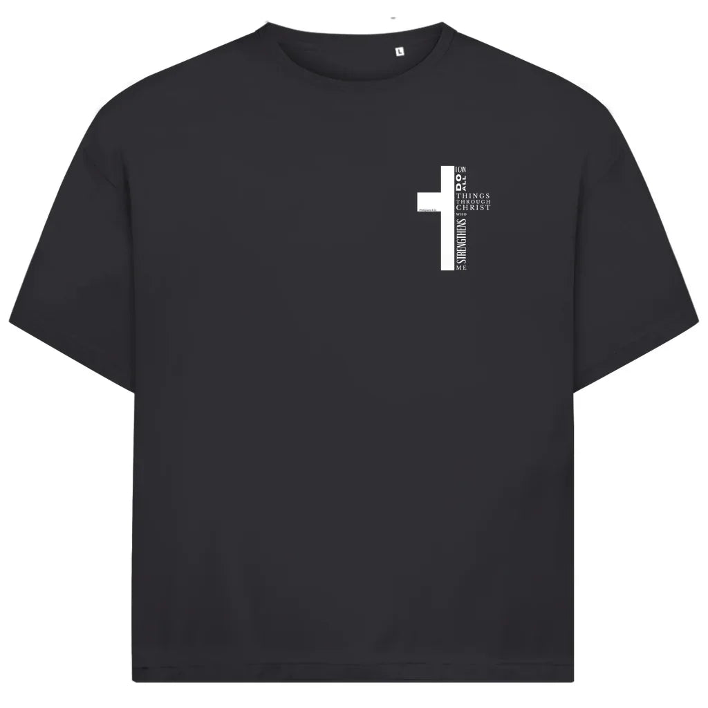 Cross Oversize T-Shirt | Philippians 4:13 | Vorder- & Rückendruck | JJ Streetwear