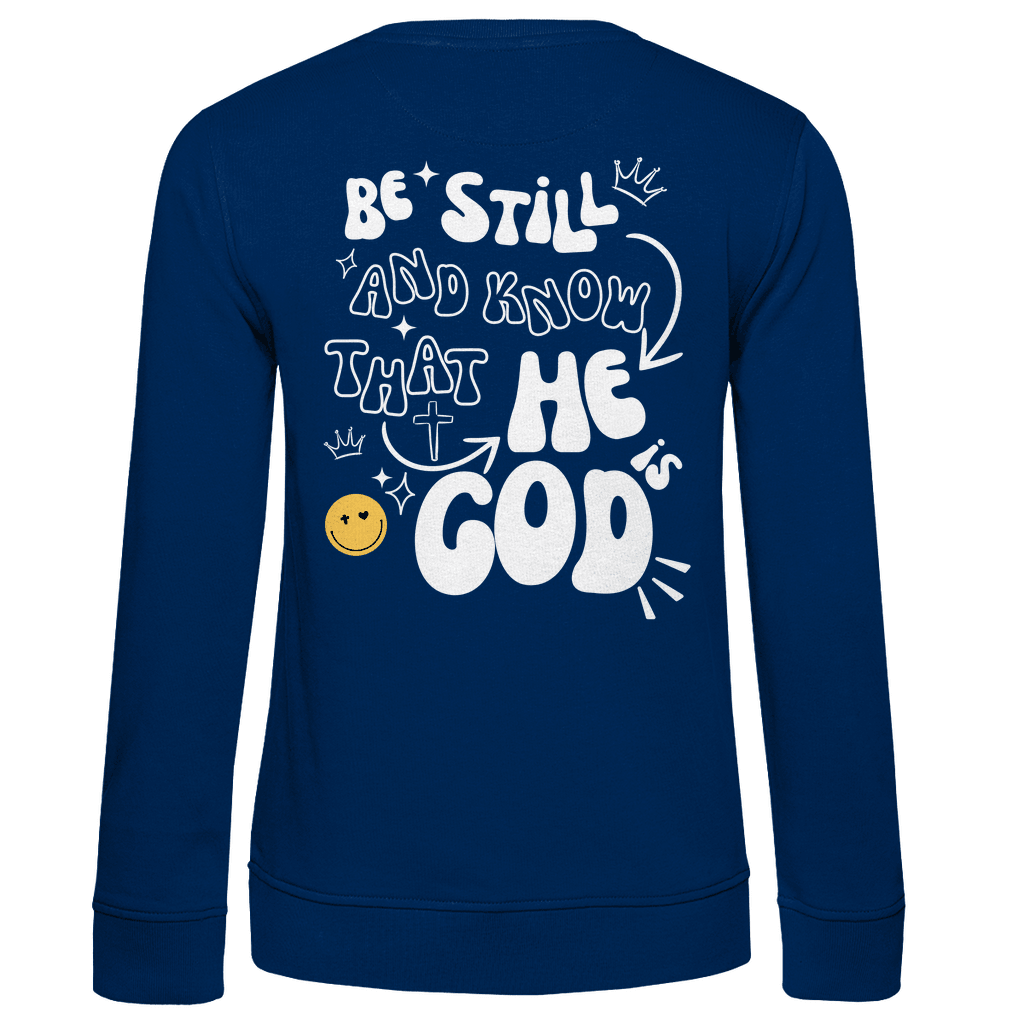Damen Premium Bio Sweatshirt "He is God" - by-grace.store