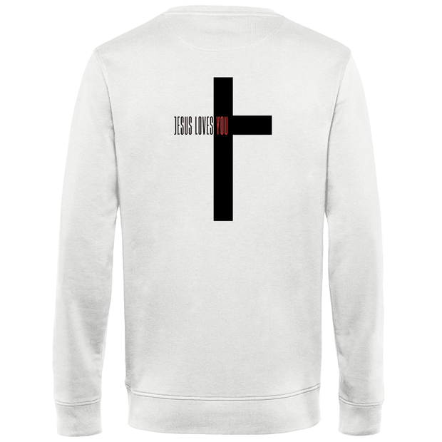 Herren Premium Bio Sweatshirt "Jesus loves you" - by-grace.store