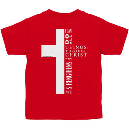 Kinder T-Shirt „I can do all“ – Christliches Bibelvers Shirt für Jungen & Mädchen | byGraceStore