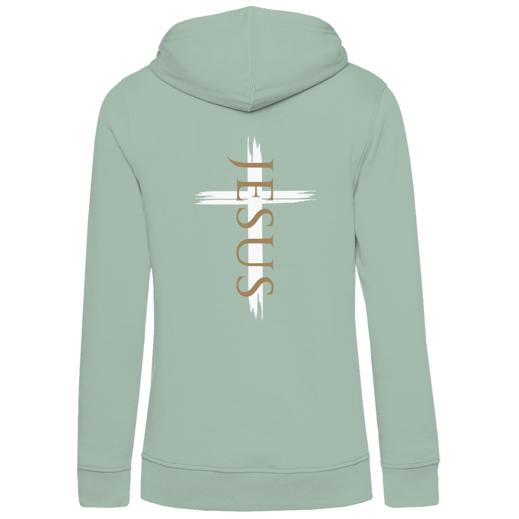 Damen Premium Bio Hoodie "Jesus Kreuz" - by-grace.store