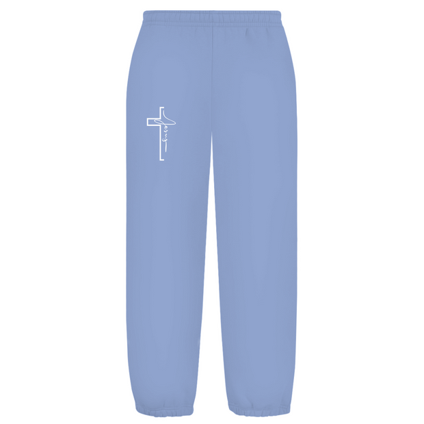 Oversize Fluffy Sweatpants "Jesus Cross" - by-grace.store