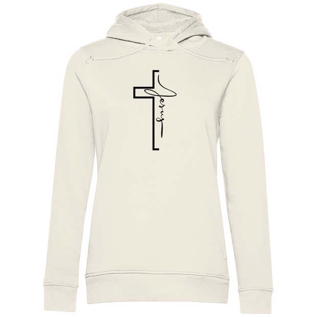 Damen Premium Bio Hoodie "Jesus Cross" - by-grace.store