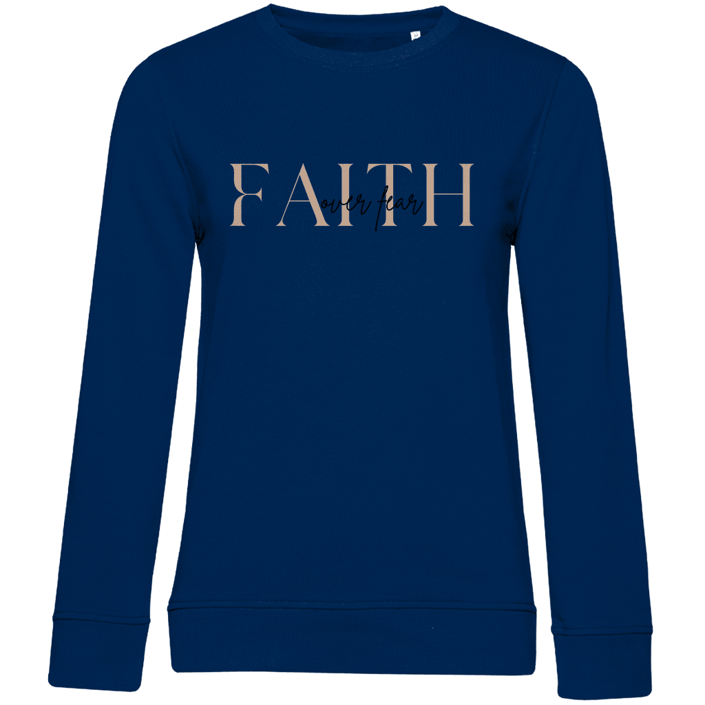 Damen Premium Bio Sweatshirt "Faith over Fear" - by-grace.store
