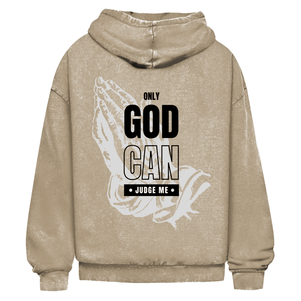 Oversize Washed Hoodie "Judge me" - by-grace.store