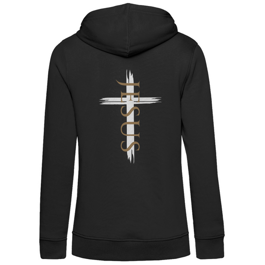 Damen Premium Bio Hoodie "Jesus Kreuz" - by-grace.store