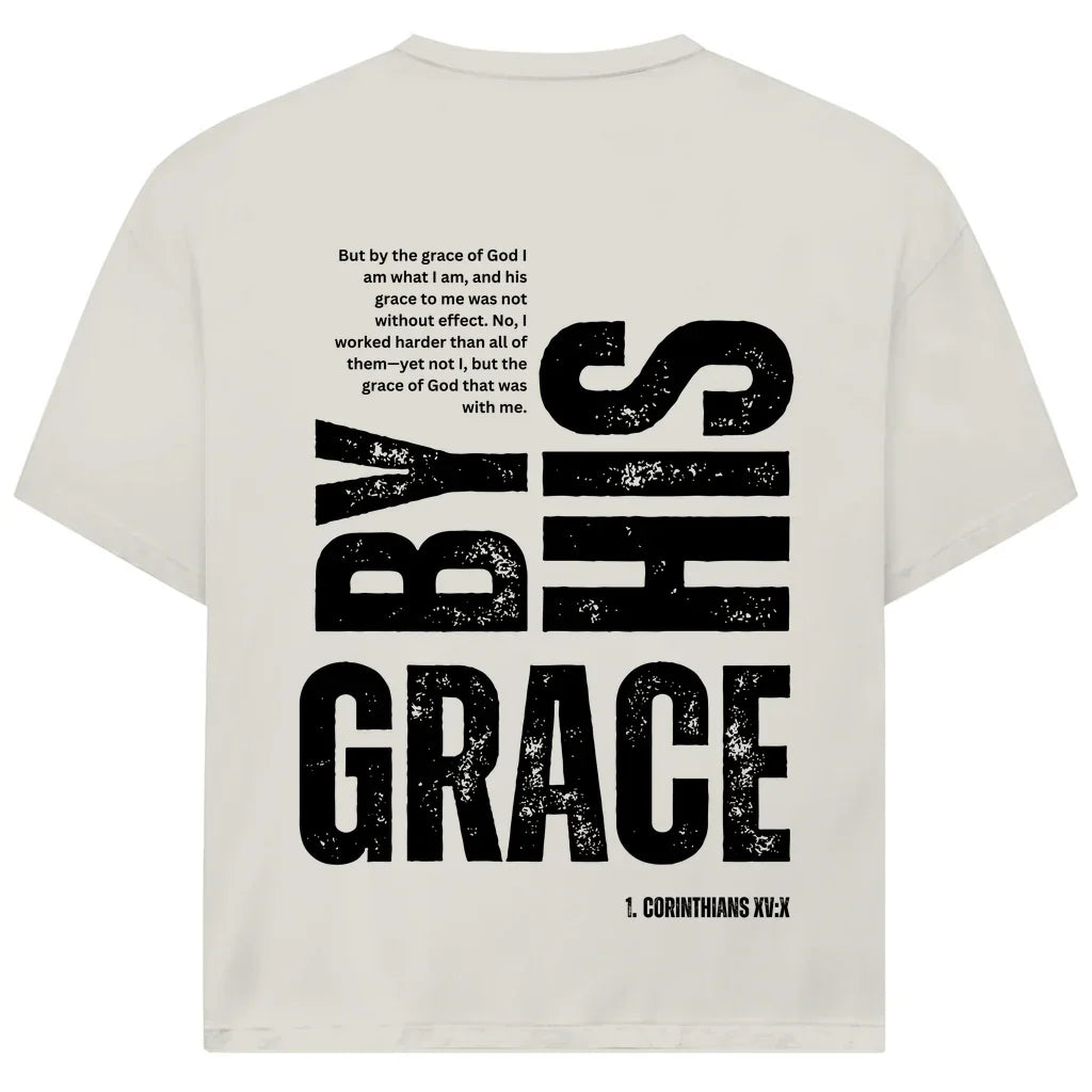By His Grace Oversize T-Shirt | Bibelvers 1. Korinther 15:10 | JJ Streetwear
