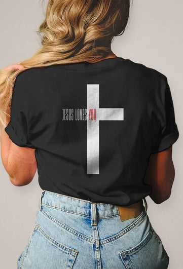 Damen T-Shirt "Jesus loves you" - by-grace.store