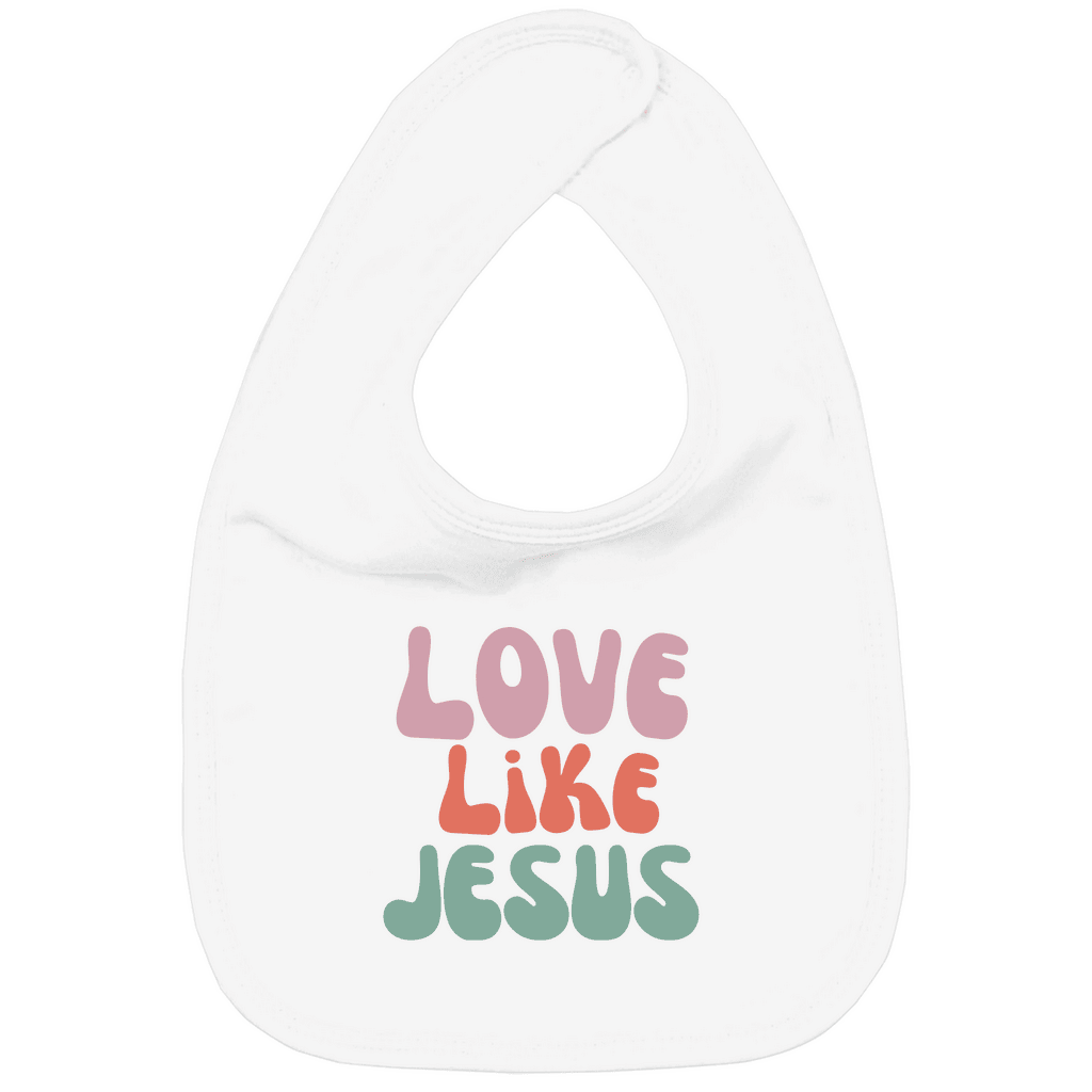 Kinder Bio Lätzchen "Love,Like,Jesus" - by-grace.store