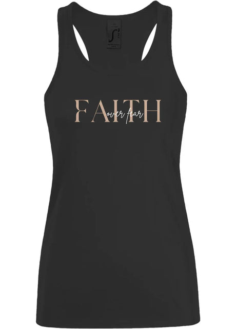 Damen Basic Tank Top "Faith over Fear" - by-grace.store