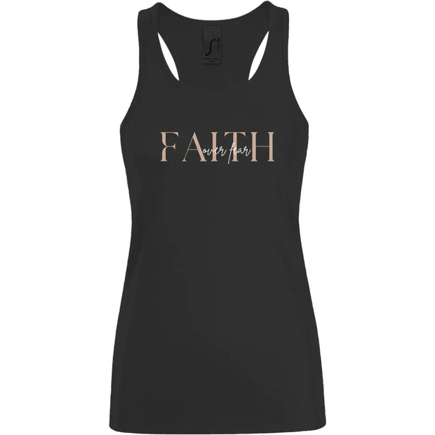 Damen Basic Tank Top "Faith over Fear" - by-grace.store