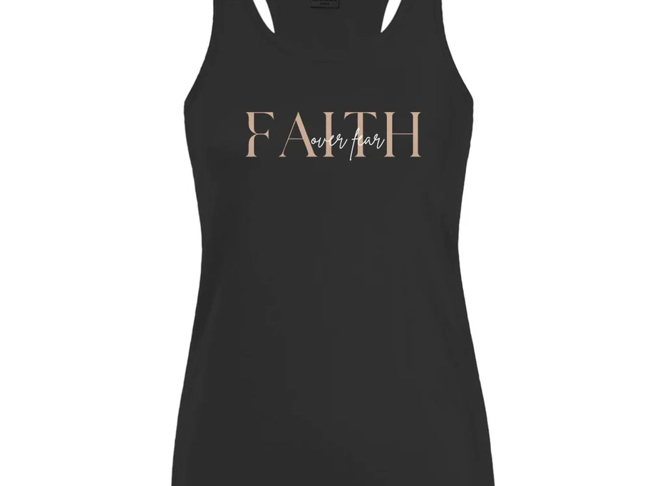 Damen Basic Tank Top "Faith over Fear" - by-grace.store