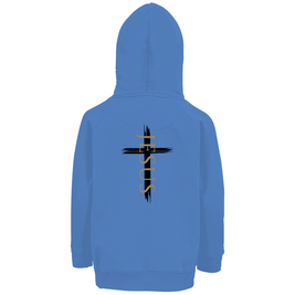 Kinder Premium Bio Hoodie Jesus Kreuz - by-grace.store