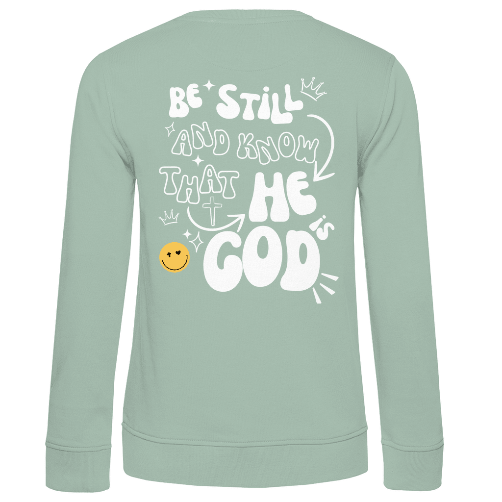 Damen Premium Bio Sweatshirt "He is God" - by-grace.store