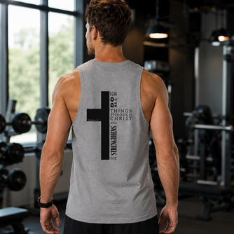 Herren Premium Bio Tank Top „I can do all“ – Christliches Sportshirt aus Bio-Baumwolle | byGraceStore