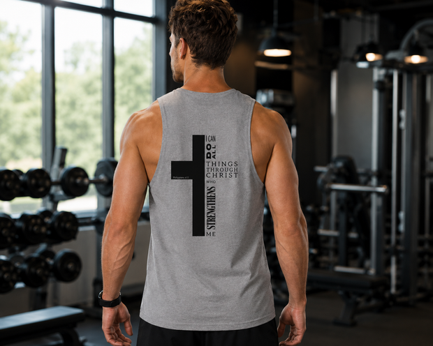 Herren Premium Bio Tank Top „I can do all“ – Christliches Sportshirt aus Bio-Baumwolle | byGraceStore