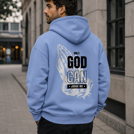 Herren Oversize Zipper Hoodie „Judge me“ – Christlicher Kapuzenpullover mit Reißverschluss | byGraceStore