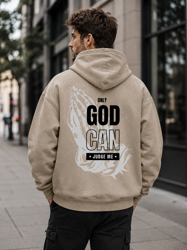 Oversize Washed Hoodie „Judge me“ – Christlicher Kapuzenpullover im Vintage-Look | byGraceStore