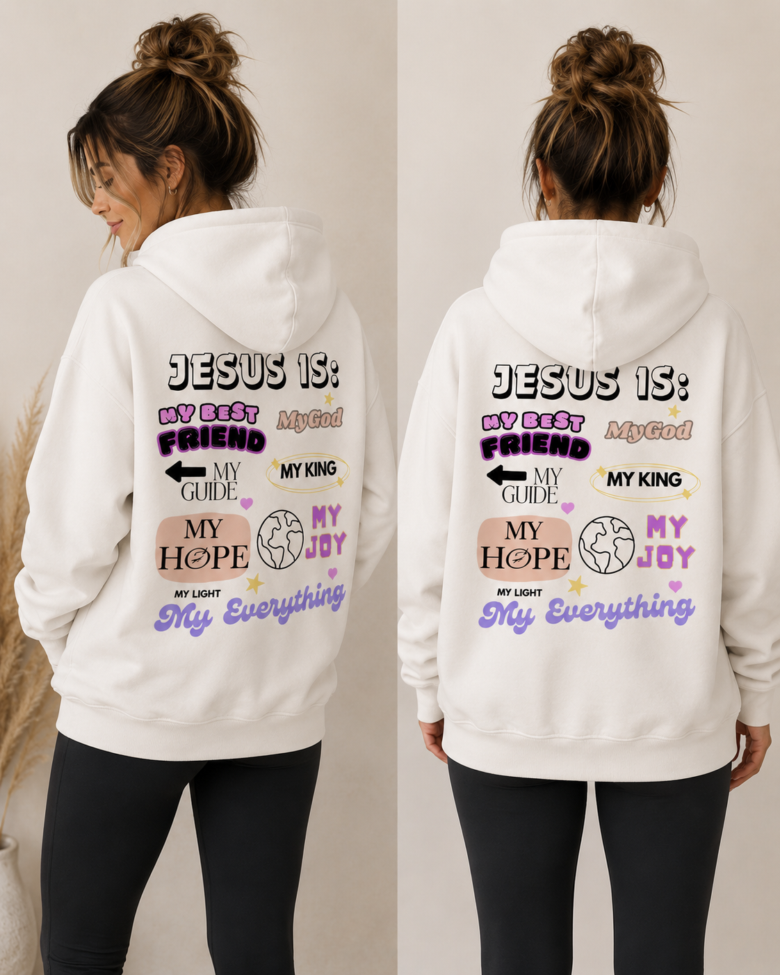 Oversize Hoodie „Jesus is“ | Christliche Streetwear Unisex – byGraceStore
