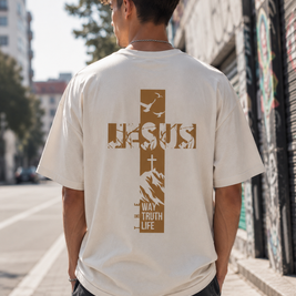 Oversize T-Shirt „Jesus – Der Weg, die Wahrheit und das Leben“ | JJ Streetwear