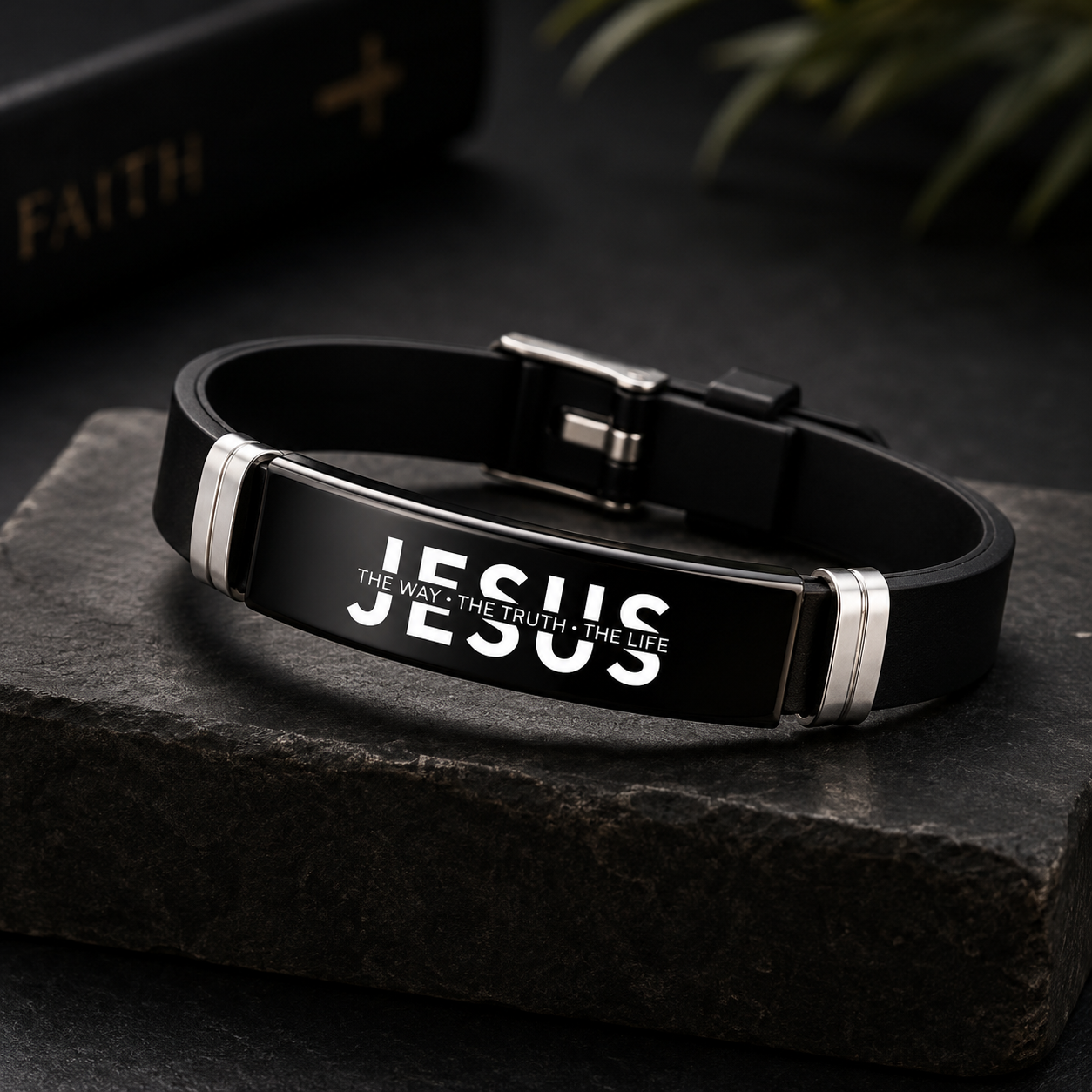 Christliches Jesus Armband „The Way, The Truth, The Life“ – Edelstahl | Johannes 14,6