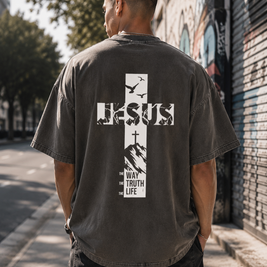 Oversize T-Shirt Jesus – Der Weg, die Wahrheit und das Leben | Christliches Oversize Shirt