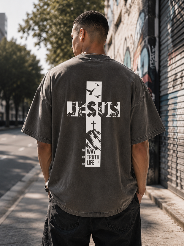 Oversize T-Shirt Jesus – Der Weg, die Wahrheit und das Leben | Christliches Oversize Shirt
