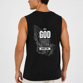 Herren Premium Bio Tank Top „Judge me“ – Christliches Sportshirt aus Bio-Baumwolle | byGraceStore