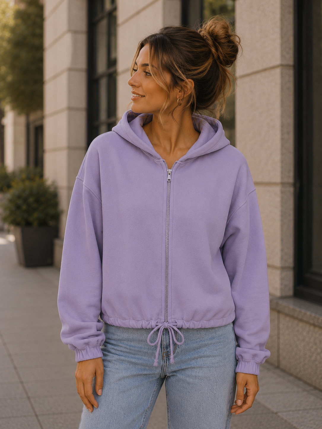 Christlicher Damen Zip Hoodie „Jesus Freak Club“ – Oversize Faith Hoodie