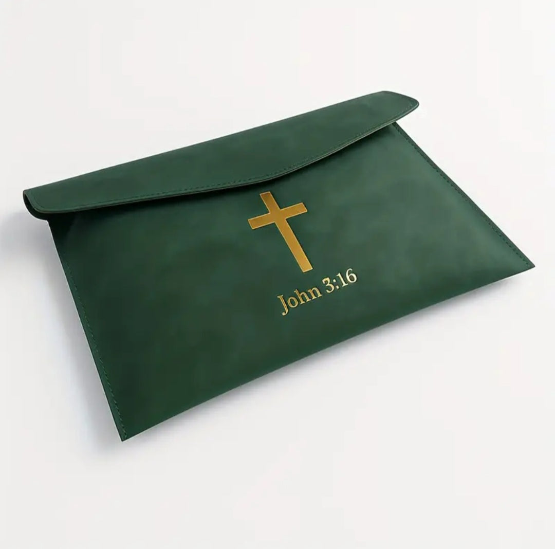 Christliche Dokumentenmappe mit Kreuz & Johannes 3,16
