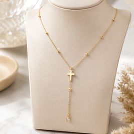 Y-Kreuz Halskette Edelstahl – Christliche Damenkette mit Kreuz | Gold & Silber