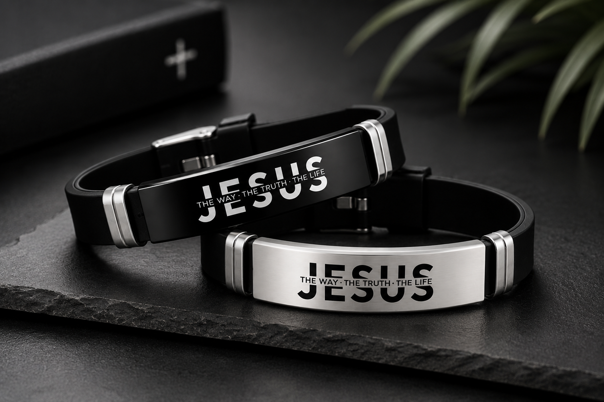 Christliches Jesus Armband „The Way, The Truth, The Life“ – Edelstahl | Johannes 14,6