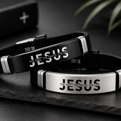 Christliches Jesus Armband „The Way, The Truth, The Life“ – Edelstahl | Johannes 14,6