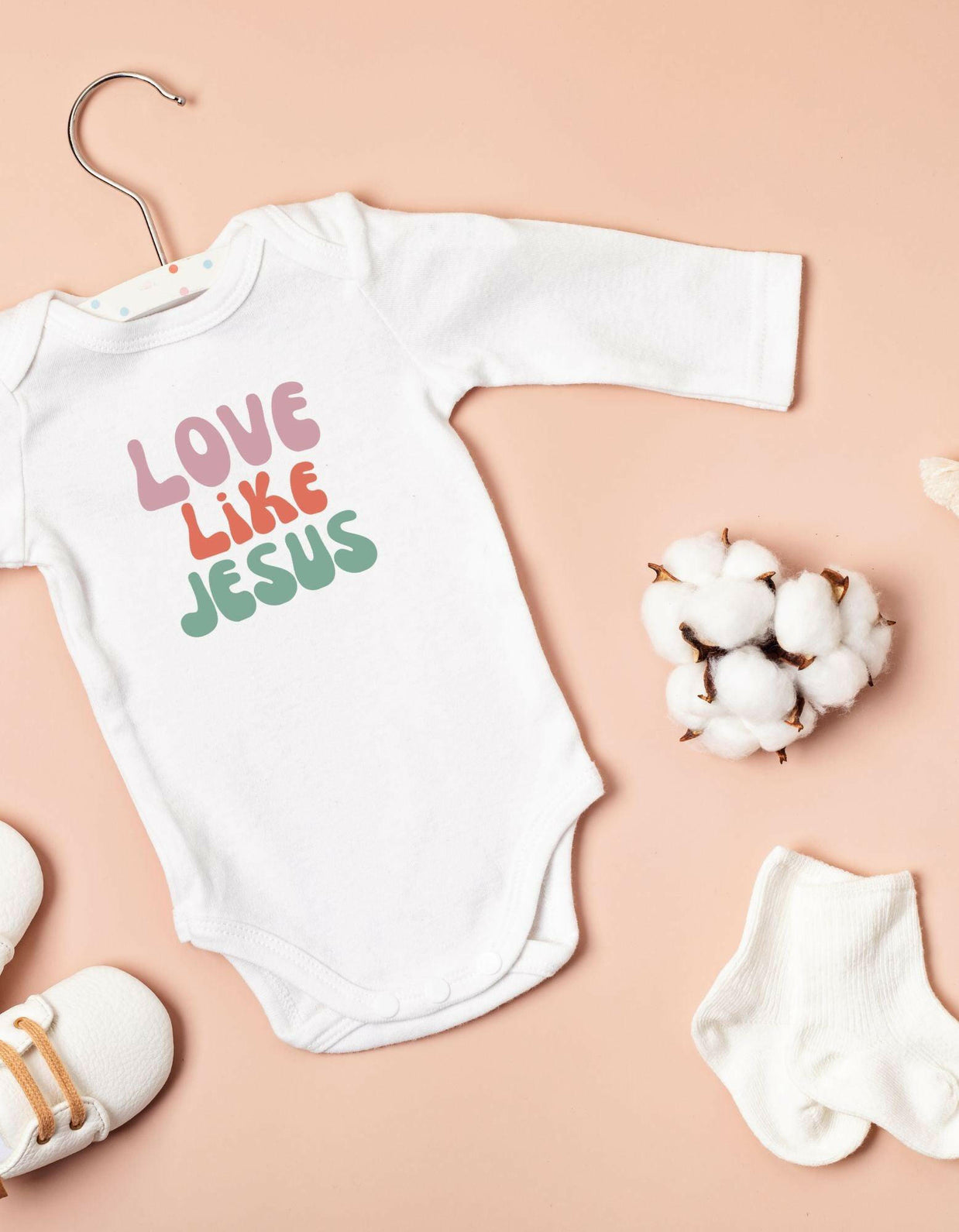 Baby Bio Bodysuite Langarm "Love,Like,Jesus" - by-grace.store