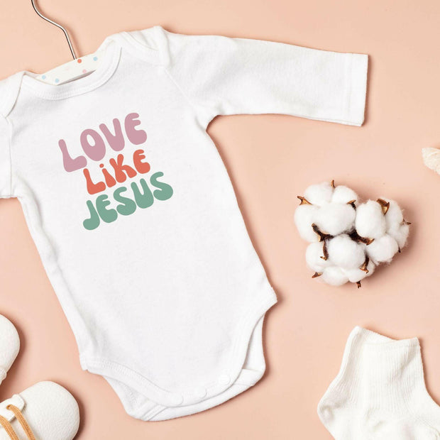 Baby Bio Bodysuite Langarm "Love,Like,Jesus" - by-grace.store